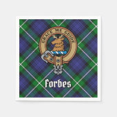 Serviette En Papier Clan Forbes Crest sur Tartan (Devant)