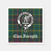Serviette En Papier Clan Forsyth Crest & Tartan personnalisable (Devant)