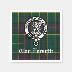 Serviette En Papier Clan Forsyth Crest & Tartan personnalisable