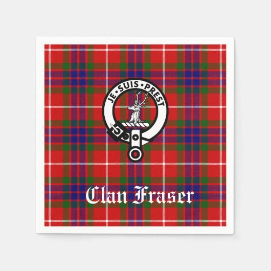 Serviette En Papier Clan Fraser Crest Badge Tartan personnalisable (Devant)