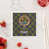 Serviette En Papier Clan Fraser Crest sur la chasse Tartan (En situation)