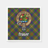 Serviette En Papier Clan Fraser Crest sur la chasse Tartan (Devant)