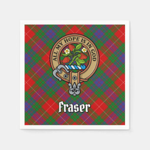 Serviette En Papier Clan Fraser Crest sur Tartan