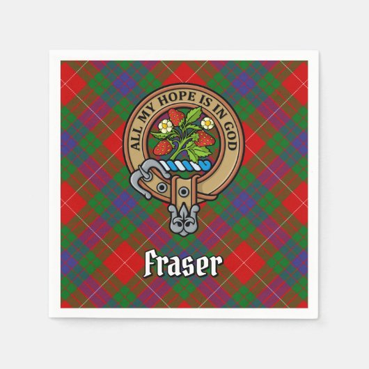 Serviette En Papier Clan Fraser Crest sur Tartan (Devant)