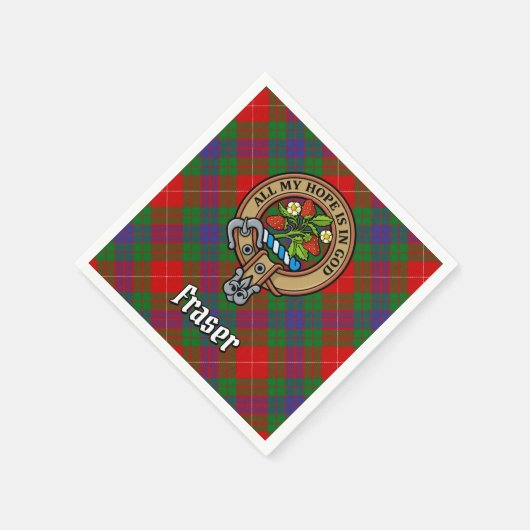Serviette En Papier Clan Fraser Crest sur Tartan (Coin)