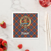 Serviette En Papier Clan Fraser de Lovat Crest sur Tartan (En situation)