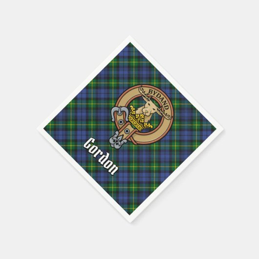 Serviette En Papier Clan Gordon Crest sur Tartan (Coin)