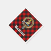 Serviette En Papier Clan Gregor Crest sur Rob Roy Tartan (Coin)
