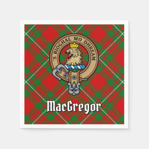 Serviette En Papier Clan Gregor Crest sur Tartan
