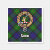 Serviette En Papier Clan Gunn Crest sur Tartan (Devant)