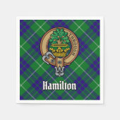 Serviette En Papier Clan Hamilton Crest sur la chasse Tartan (Devant)