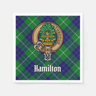 Serviette En Papier Clan Hamilton Crest sur la chasse Tartan