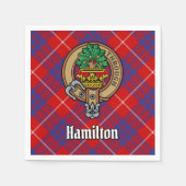 Serviette En Papier Clan Hamilton Crest sur Red Tartan (Devant)