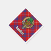 Serviette En Papier Clan Hamilton Crest sur Red Tartan (Coin)