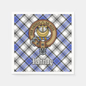 Serviette En Papier Clan Hannay Crest sur Tartan (Devant)