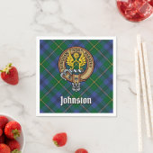 Serviette En Papier Clan Johnston Crest sur Tartan (En situation)