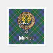 Serviette En Papier Clan Johnston Crest sur Tartan (Devant)
