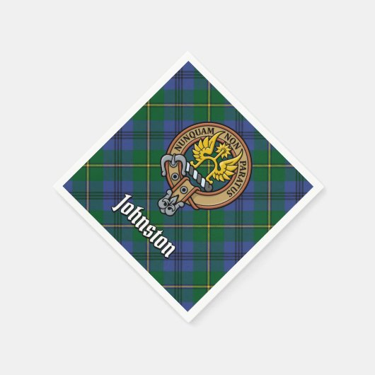 Serviette En Papier Clan Johnston Crest sur Tartan (Coin)
