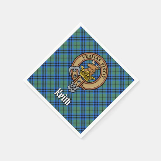 Serviette En Papier Clan Keith Crest sur Tartan (Coin)