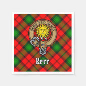 Serviette En Papier Clan Kerr Crest sur Tartan (Devant)