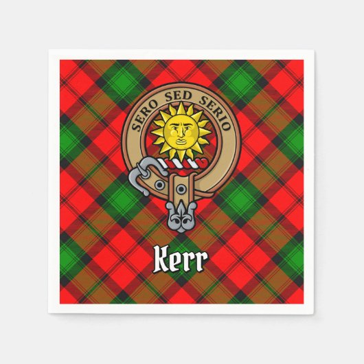 Serviette En Papier Clan Kerr Crest sur Tartan (Devant)