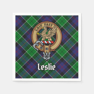Serviette En Papier Clan Leslie Crest sur la chasse Tartan