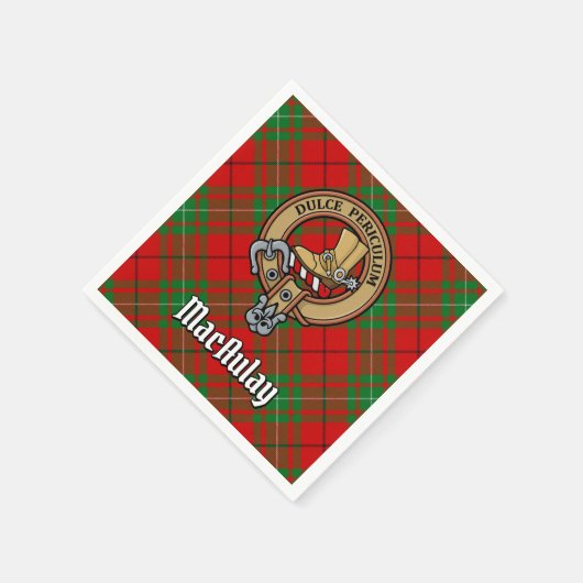 Serviette En Papier Clan MacAulay Crest sur Tartan (Coin)