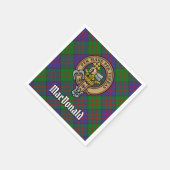 Serviette En Papier Clan MacDonald Crest sur Tartan (Coin)