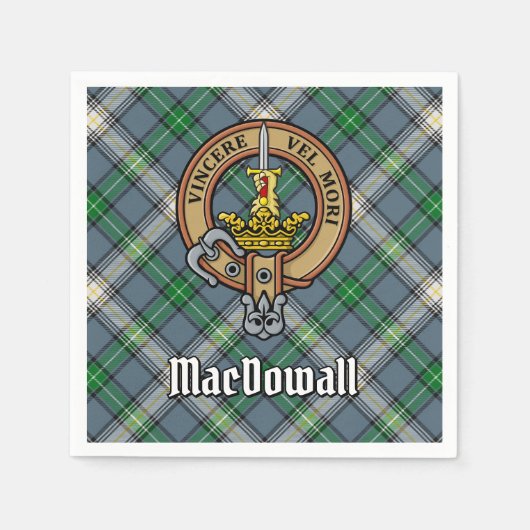 Serviette En Papier Clan MacDowall Crest sur Tartan (Devant)