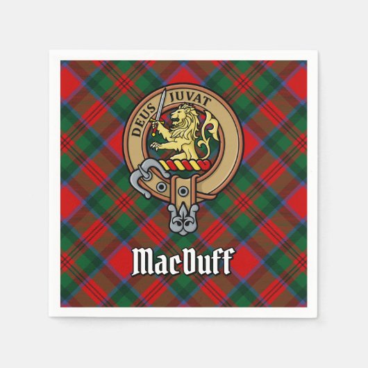 Serviette En Papier Clan MacDuff Crest sur Tartan (Devant)