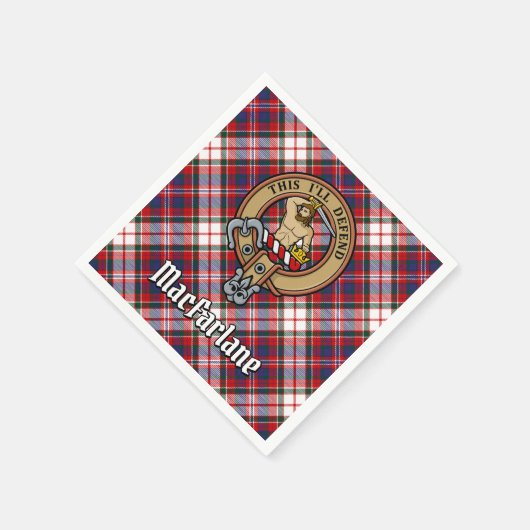Serviette En Papier Clan MacFarlane Crest sur le tatan de robe (Coin)
