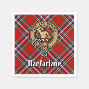 Serviette En Papier Clan MacFarlane Crest sur Tartan