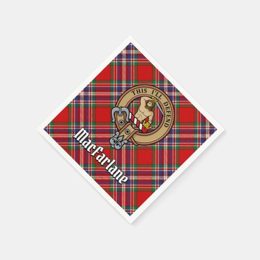 Serviette En Papier Clan MacFarlane Crest sur Tartan (Coin)