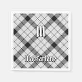Serviette En Papier Clan MacFarlane Tartan noir et blanc (Devant)