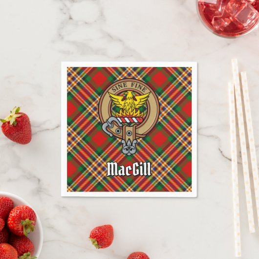 Serviette En Papier Clan MacGill Crest sur Tartan (En situation)