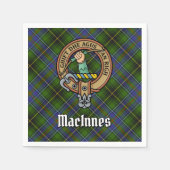 Serviette En Papier Clan MacInnes Crest sur Tartan (Devant)