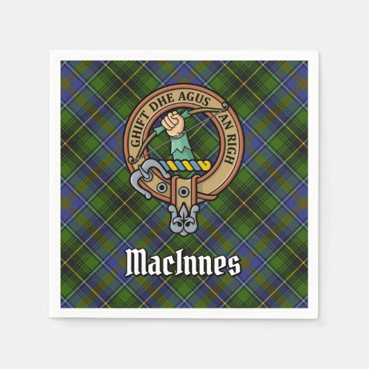Serviette En Papier Clan MacInnes Crest sur Tartan (Devant)