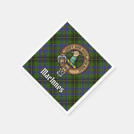 Serviette En Papier Clan MacInnes Crest sur Tartan (Coin)