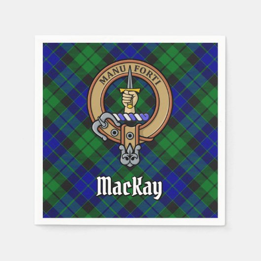 Serviette En Papier Clan MacKay Crest sur Tartan (Devant)