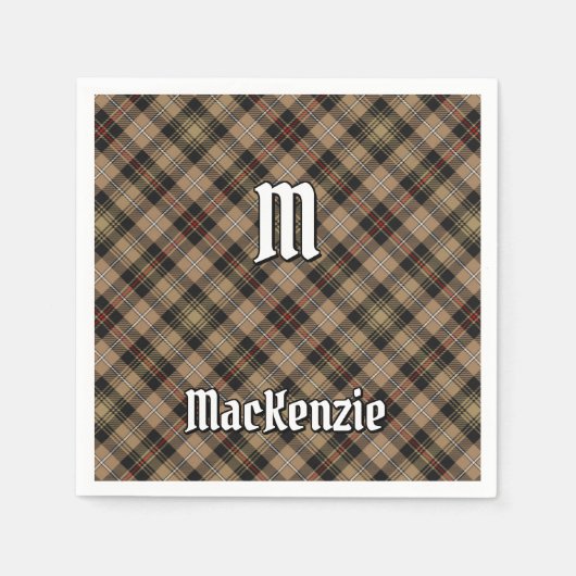 Serviette En Papier Clan MacKenzie Chasse Serviettes Tartan Brown (Devant)