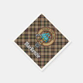 Serviette En Papier Clan MacKenzie Crest sur Tartan de chasse Brown (Coin)