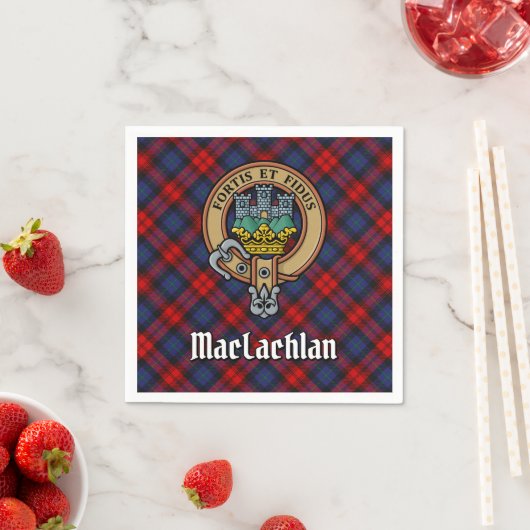 Serviette En Papier Clan MacLachlan Crest sur Tartan (En situation)