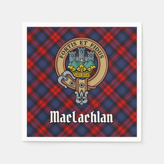 Serviette En Papier Clan MacLachlan Crest sur Tartan (Devant)