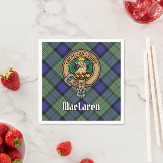 Serviette En Papier Clan MacLaren Crest sur Tartan (En situation)