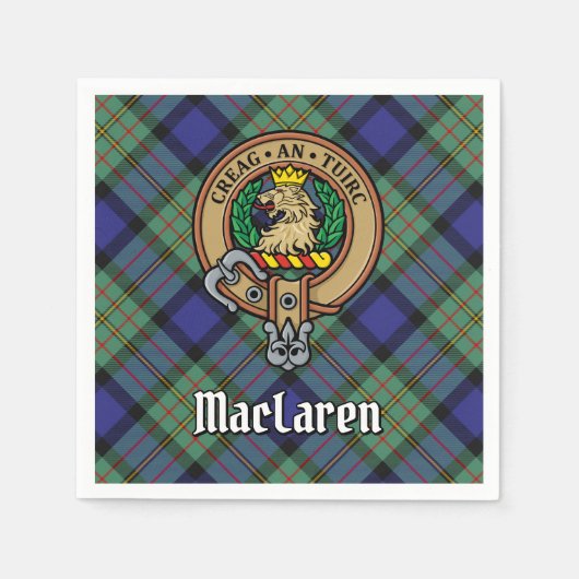 Serviette En Papier Clan MacLaren Crest sur Tartan (Devant)