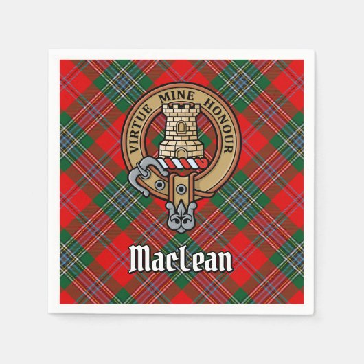 Serviette En Papier Clan MacLean Crest sur Tartan (Devant)