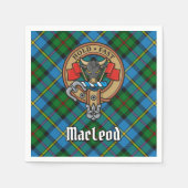 Serviette En Papier Clan MacLeod Crest sur la chasse Tartan (Devant)