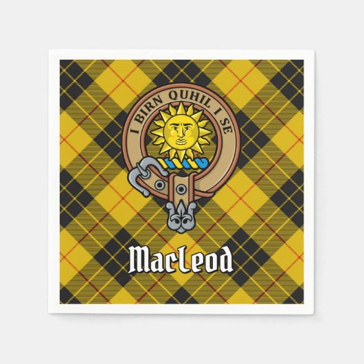 Serviette En Papier Clan MacLeod de Lewis Crest sur Tartan (Devant)