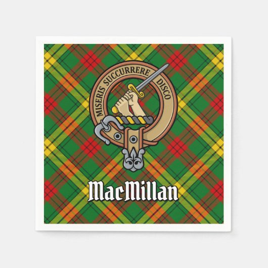 Serviette En Papier Clan MacMillan Crest sur Tartan (Devant)