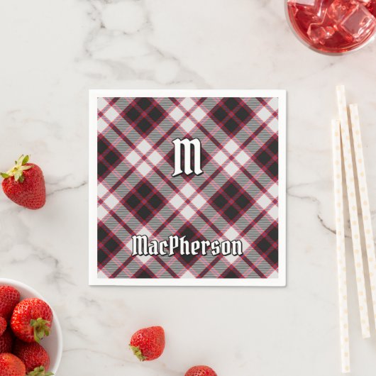 Serviette En Papier Clan MacPherson Chasse Tartan Napkins (En situation)